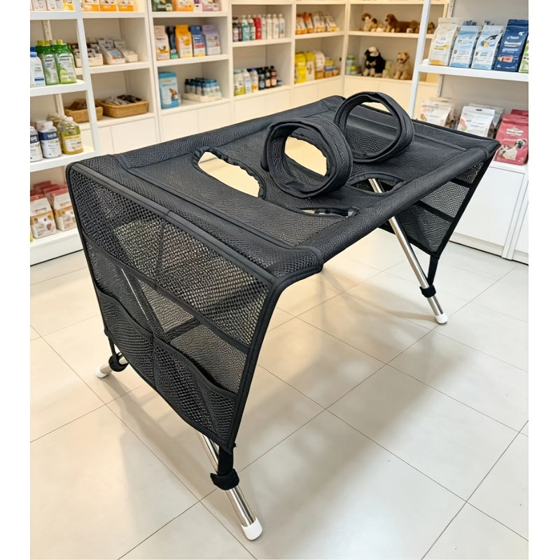 Pet Grooming Table with Detachable Care Bed, Folding Support for Cats and Small Dogs, At-Home Coat Trimming Station in Black, Khaki or Blue