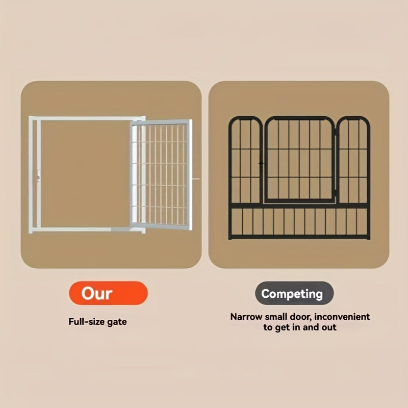Modular Metal Dog Crate with Top Cover, 47.6-Inch Pet Cage with Configurable Door Placement and Tool-Free Panel Assembly for Home Use
