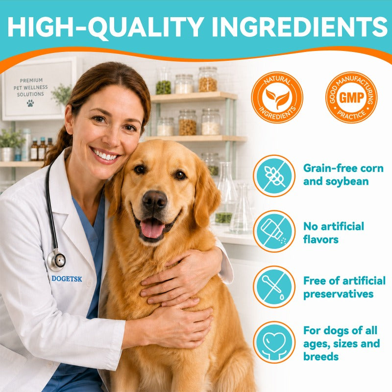 Dog Skin Supplement Chews with Omega 3, Chicken Flavor Skin and Coat Support with Turmeric, Astragalus and Colostrum, 1 Can for All Breeds