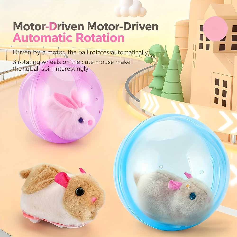 Rechargeable Cat Toy Ball with Motion Activated Movement, Automatic Indoor Chase Toy in Blue or Pink with Rabbit or Squirrel Style Options