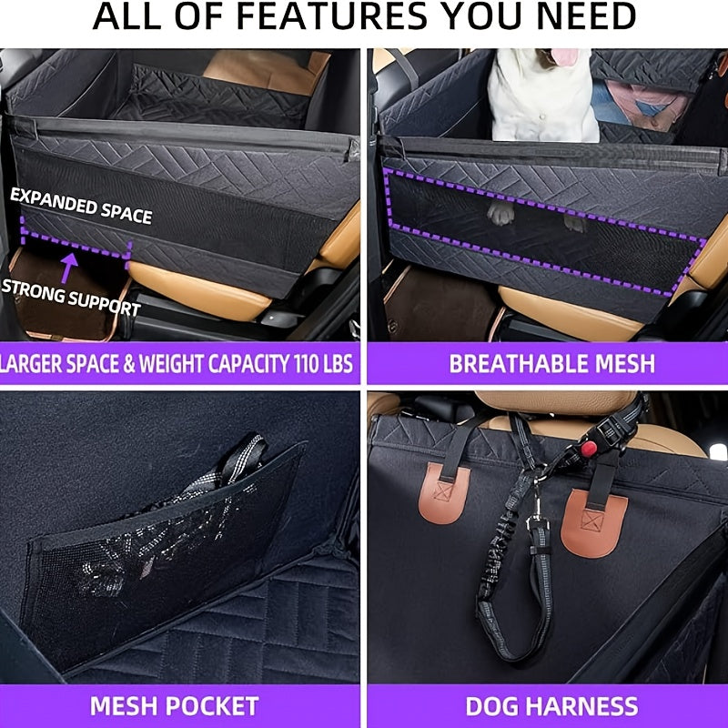 Dog Car Travel Bed for Back Seats, Non-Slip Rear Seat Extender with 22in or 29in Options for Small to Large Dogs, Cars, SUVs and Trucks