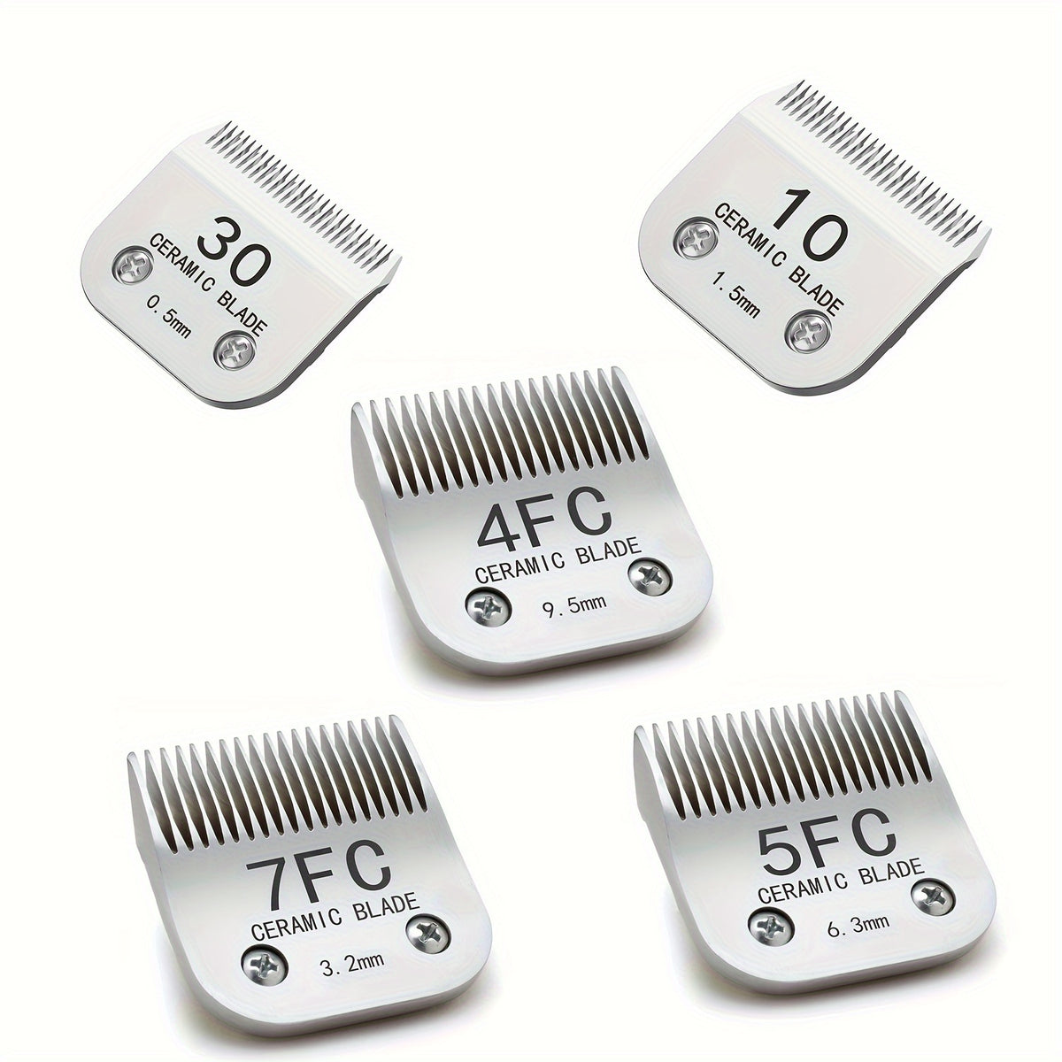 Ceramic Dog Clipper Replacement Blades, Detachable Grooming Blade Singles and Sets for Compatible Andis, Oster A5 and Wahl KM Series Clippers