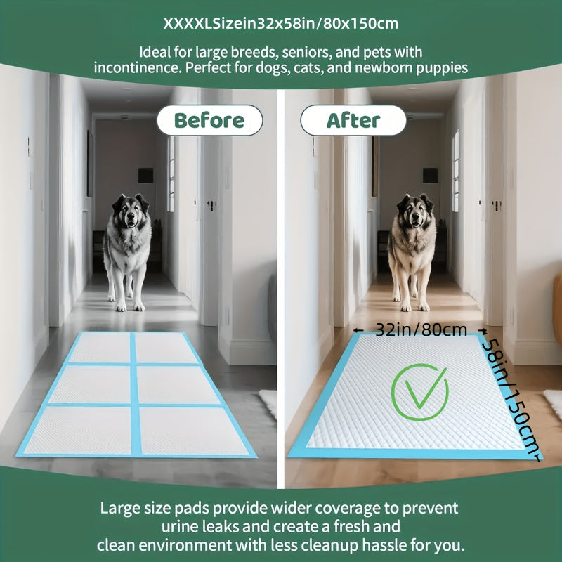 Puppy Training Pads 32 x 58 Inch, 50 Count Extra Large Disposable Dog Pee Pads with Thickened Absorbent Design and Leak Protection for Indoor Potty Routines