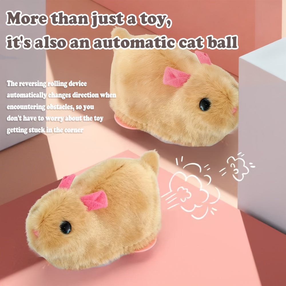 Rechargeable Cat Toy Ball with Motion Activated Movement, Automatic Indoor Chase Toy in Blue or Pink with Rabbit or Squirrel Style Options