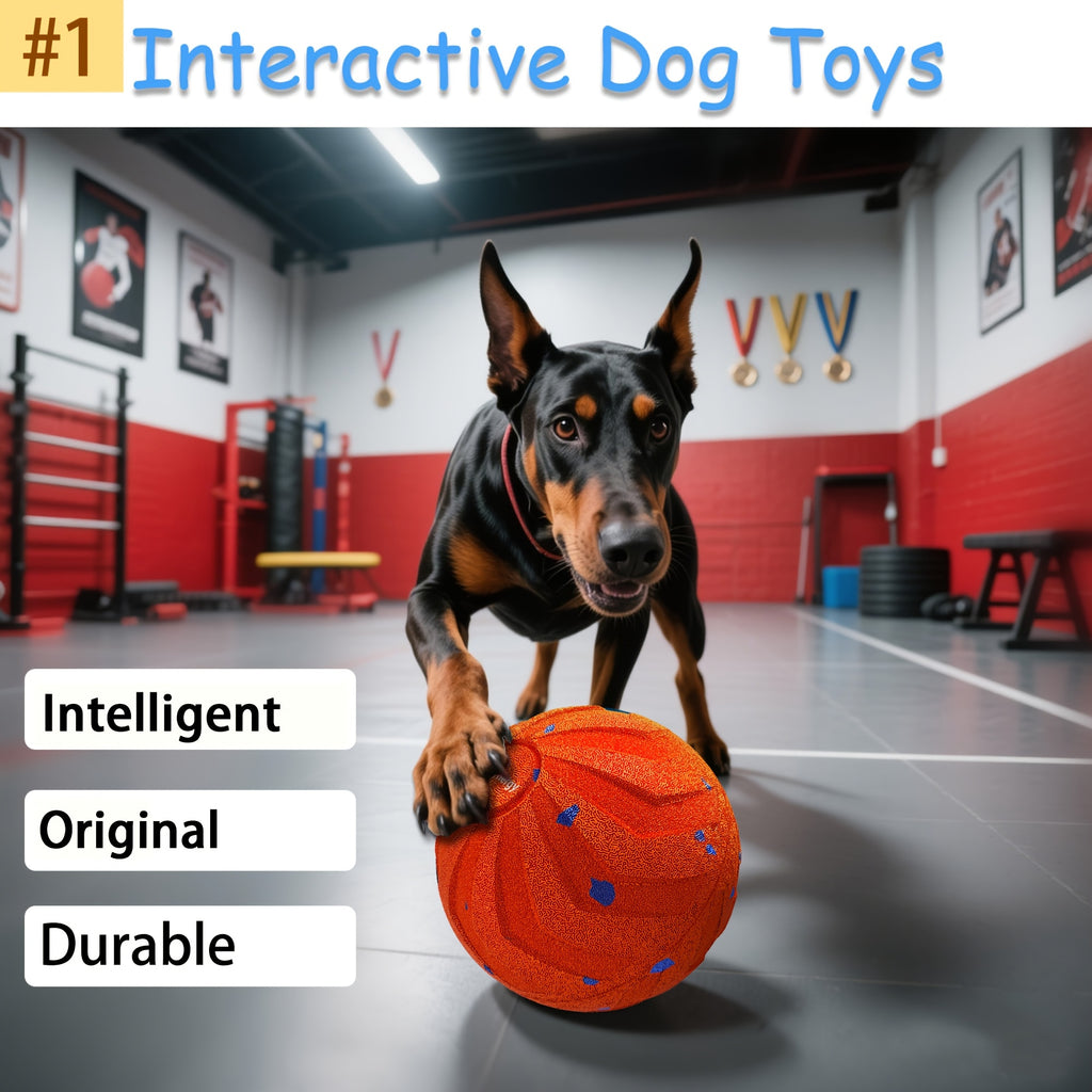 Interactive Dog Ball with Automatic Bouncing and Rotation, E-TPU Moving Chase Toy with Sleep Mode for Medium and Large Dogs