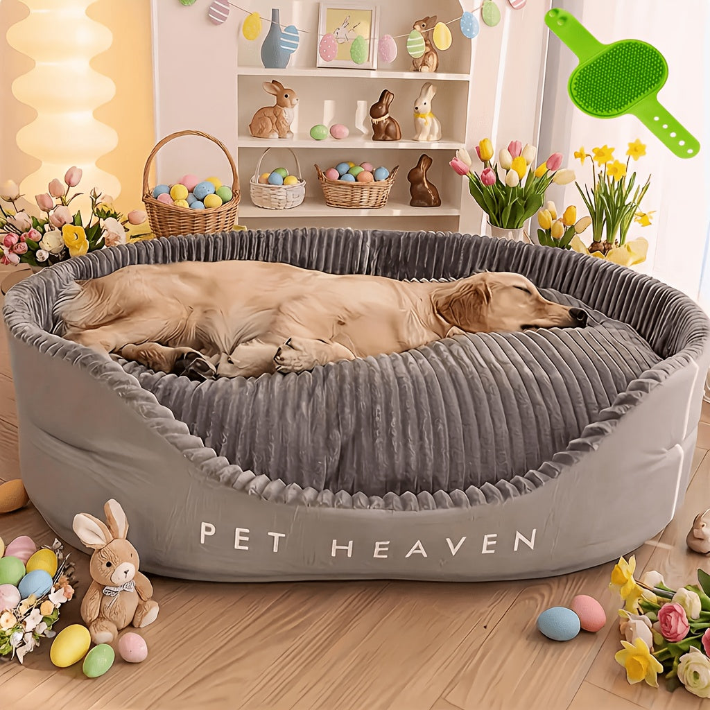 Reversible Dog Bed with Removable Mat, Washable Pet Lounger with High and Low Surfaces for Year-Round Rest in Four Size Options