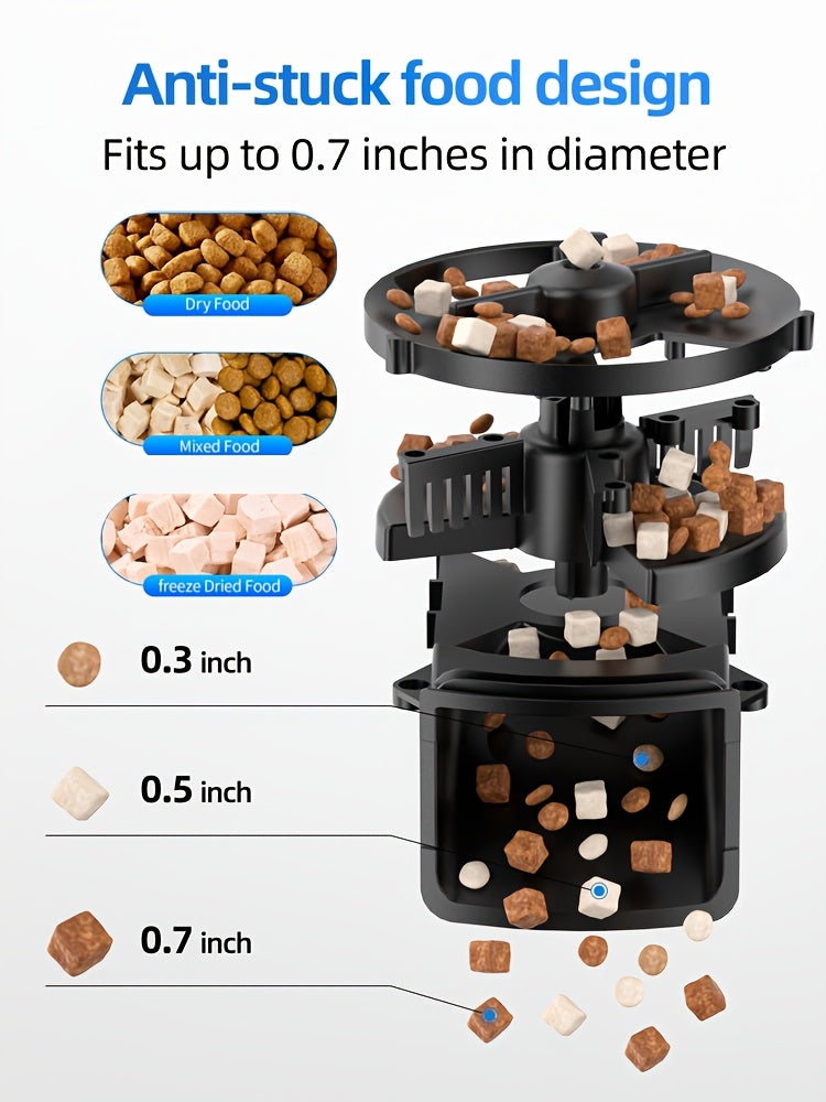 Automatic Cat Feeder for Two Cats, 4.5L WiFi App-Controlled Dry Food Dispenser with Double Bowls and Timed Feeding for Multi-Pet Homes