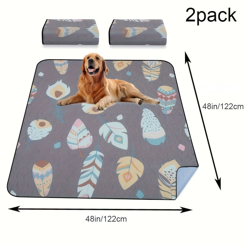 Washable Whelping Pads for Dogs, Gray Reusable Leak-Proof Puppy Pee Mats with Non-Slip Design for Playpens, Crates and Potty Training