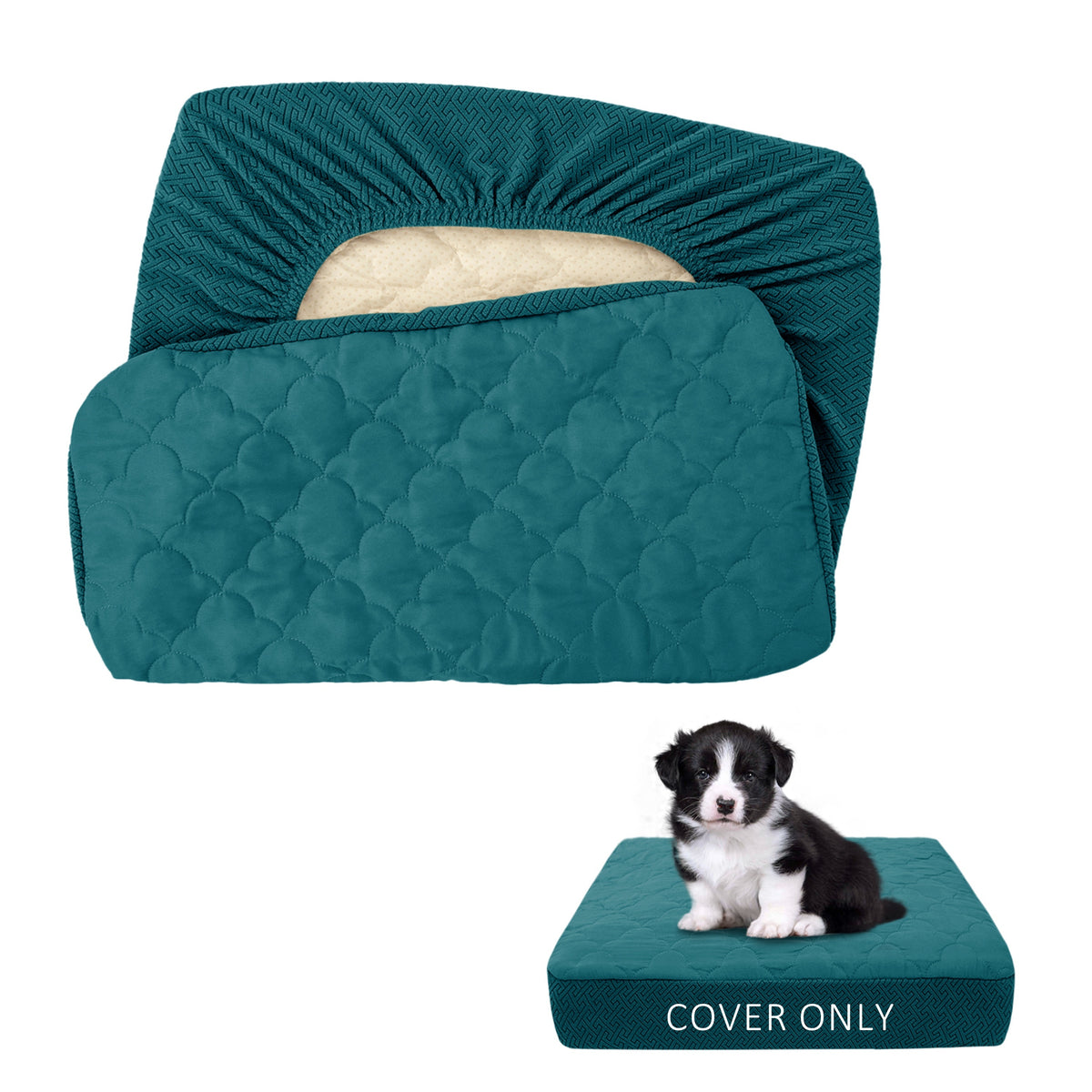 Dog Bed Replacement Cover, Washable Puppy Bed Cover Only in 30x20x6, 41x29x6 or 48x30x6 Inch Options for Compatible Pet Beds, No Insert Included