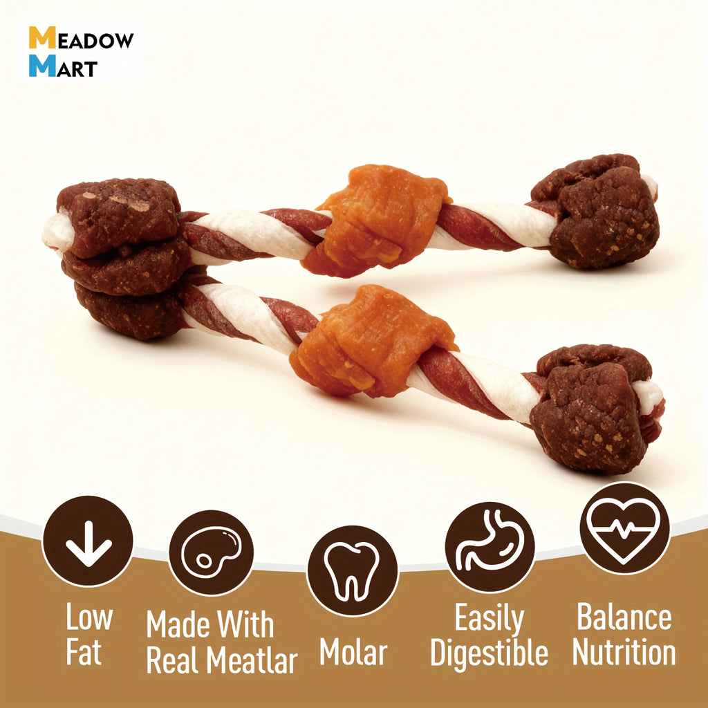 Dog Treat Kabobs with Rawhide, Beef, Chicken and Chicken Liver, Triple Flavor Chew Snacks for Supervised Treat Time in 100g to 900g Pack Options