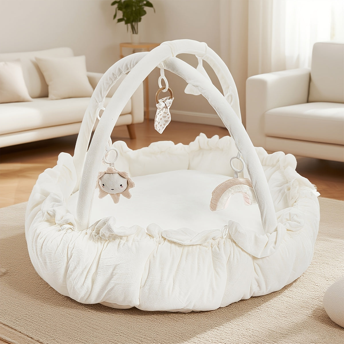 Convertible Cat Bed with Hanging Toys, 5-in-1 Double-Sided Soft Pet Nest and Play Gym for Kittens, Adult Cats and Small Dogs in Three Colors