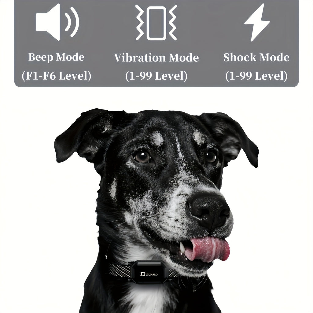 Dog Training Collar D80 with Remote Control, Rechargeable Black Adjustable Nylon Collar with Listed Beep and Vibration Modes for Supervised Single-Dog Sessions