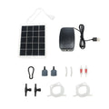 Solar Pond Air Pump with Dual Outlets, Portable Hanging Aquarium Aerator with Solar Panel, Air Tubing and Two Air Stones for Outdoor Fishkeeping