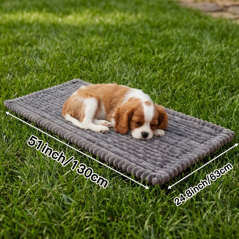Dog Car Seat Mat with Ribbed Plush Surface, 24.8 x 51.18 Inch Non-Slip Pet Travel Pad in Four Colors for Compatible Cars, SUVs and Trucks