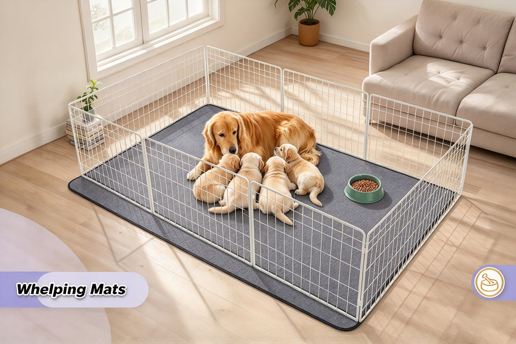 Washable Pee Pads for Dogs 2 Pack, Four-Layer Reusable Non-Slip Puppy Training and Whelping Mats in Six Sizes for Crates, Playpens and Floors