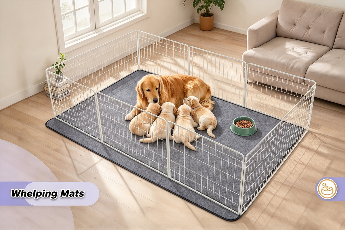 Washable Pee Pads for Dogs 2 Pack, Four-Layer Reusable Non-Slip Puppy Training and Whelping Mats in Six Sizes for Crates, Playpens and Floors
