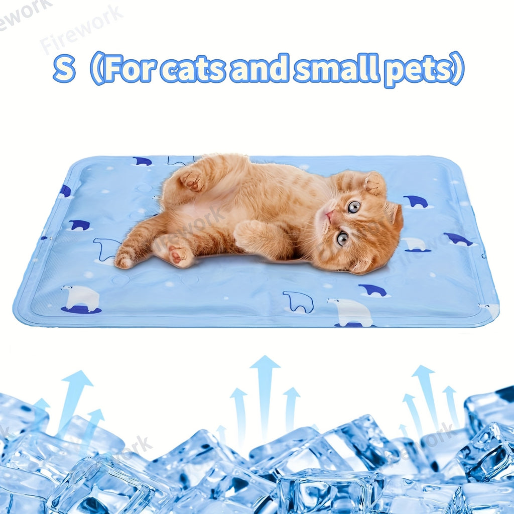 Gel Cooling Mat for Dogs and Cats, Water-Activated Reusable Pet Resting Pad in Two Sizes and Four Patterns for Indoor and Outdoor Summer Lounging