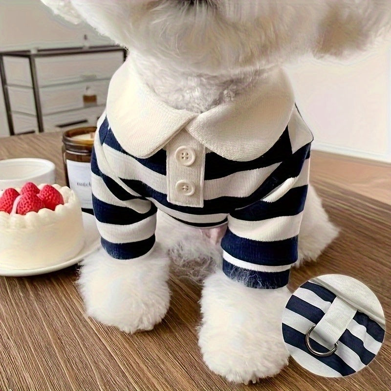 Striped Dog Clothes for Dogs and Cats, Navy Style Pet Clothing in Blue Navy, Navy Red and Coral Pink, XS–XXL for Dress-Up and Photos
