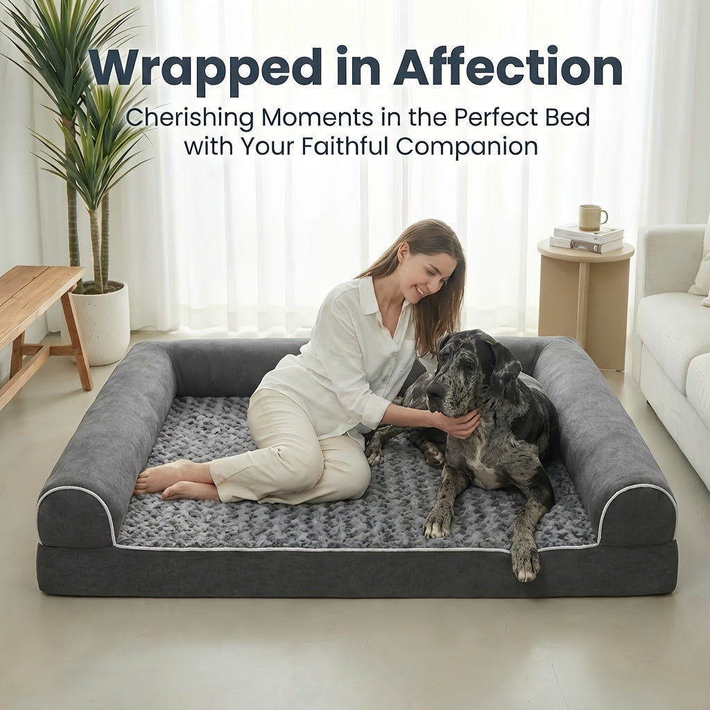 Orthopedic Dog Crate Bed for Extra Large Dogs with Removable Washable Cover, S to XXXXL Size Options for Everyday Indoor Rest