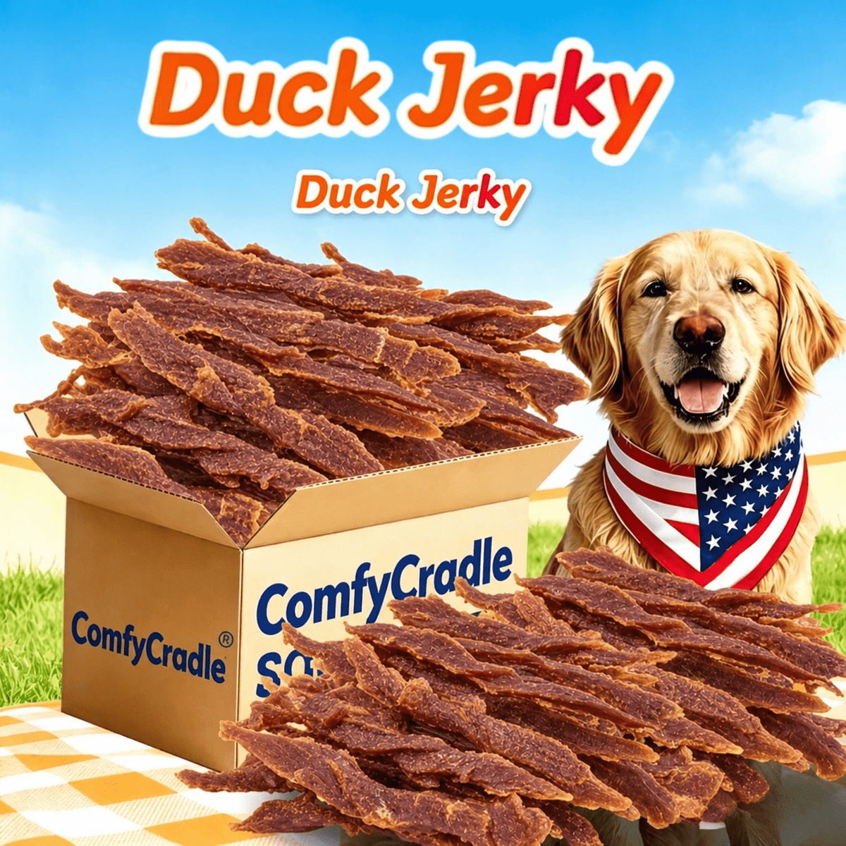 Duck Breast Dog Treats 100g Trial Pack, Soft Meat Jerky Slices for Supervised Training Rewards, Everyday Snack Breaks and Dog Lover Gift Baskets