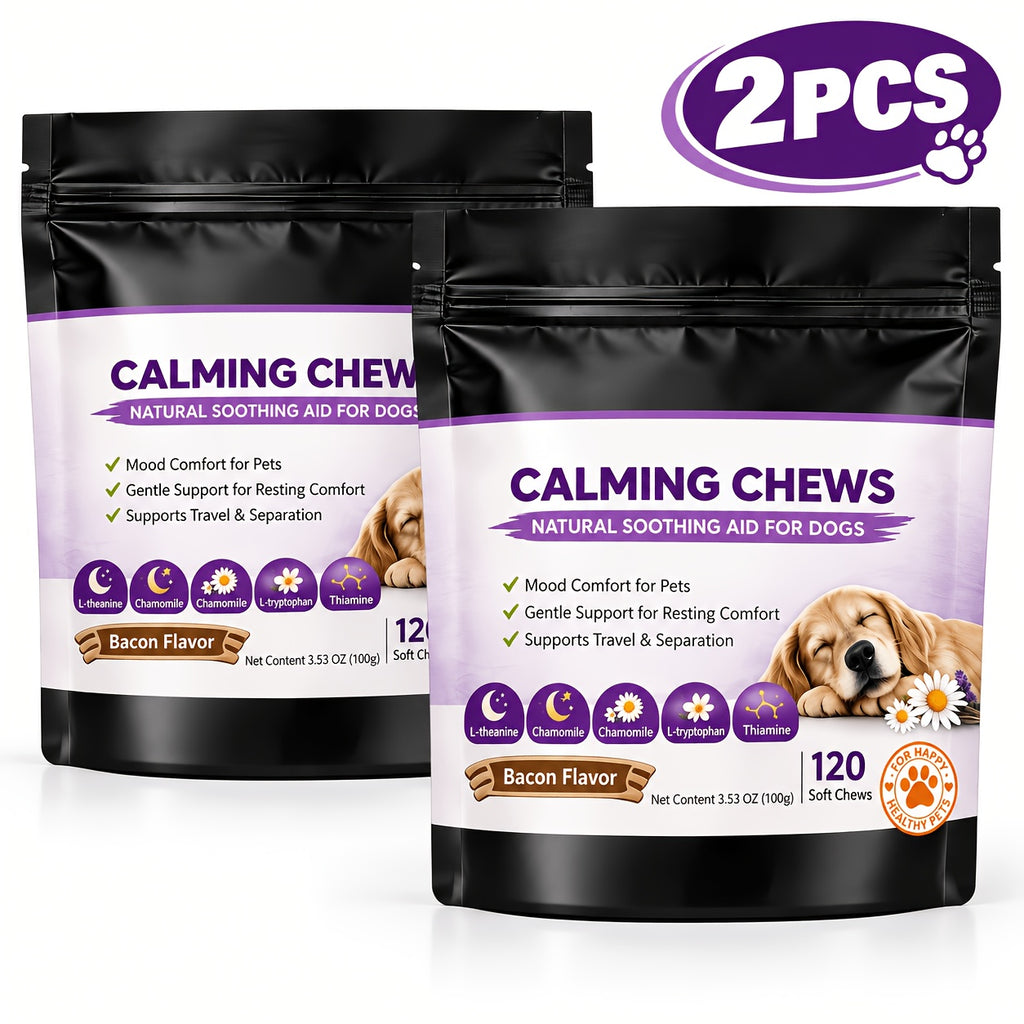 Pet Calming Soft Chews in Chicken Flavor, Bagged Supplement for Dogs and Cats with 1 or 2 Piece Options for Owner-Managed Wellness Routines