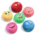 Squeaky Plush Dog Balls 6 Pack with Colorful Expression Faces, Soft Stuffed Fetch Toys for Puppies and Small Dogs, Supervised Interactive Play
