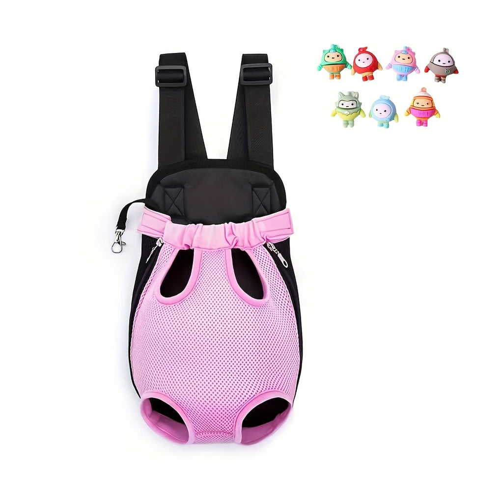 Lightweight Pet Backpack Carrier for Small to Medium Dogs and Cats, Breathable Mesh Travel Bag with Adjustable Shoulder Straps and Random Eggy Doll Gift