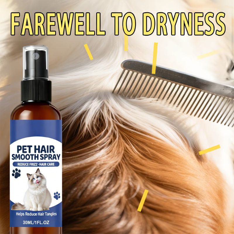 Pet Detangling Spray 30 mL, Fur Smoothing Grooming Spray for Dogs and Cats, Coat Care for Easier Brushing and Everyday Tangle Management