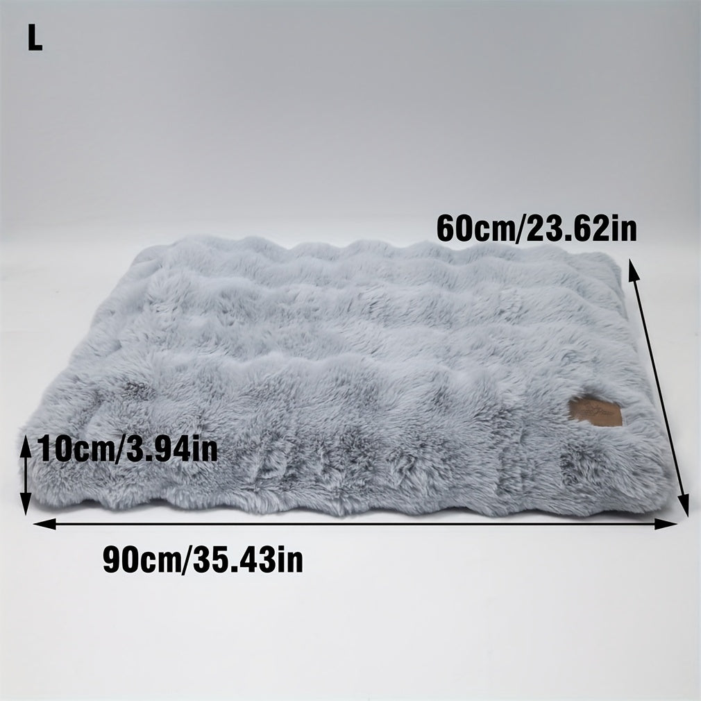 Foam Dog Bed with Waffle-Textured Removable Cover, Polyester Pet Crate Mat in Medium to 3XL Sizes for Indoor Rest, Grey or Khaki and Beige