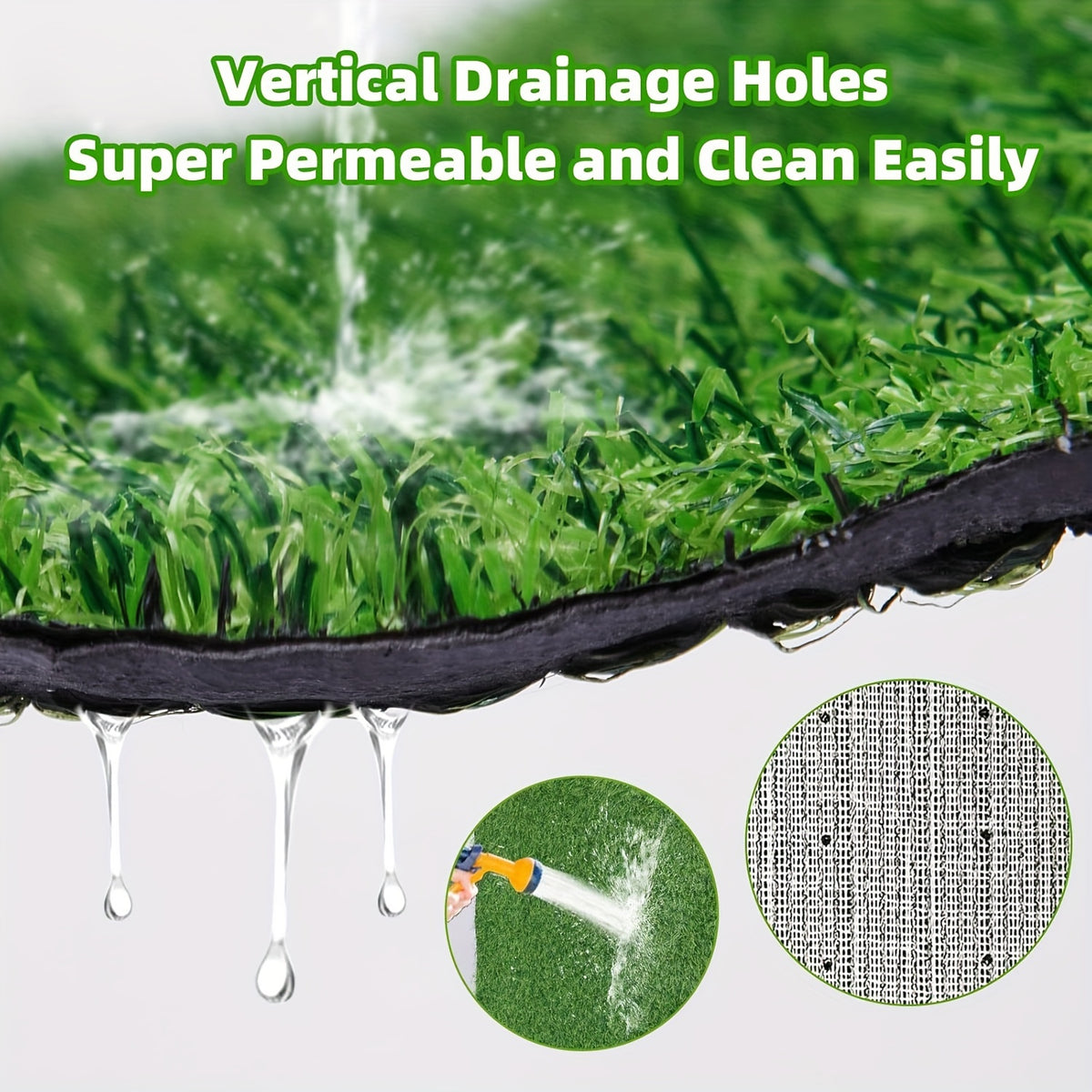 Dog Potty Grass Pad with Drainage Holes, Washable Artificial Turf for Indoor and Outdoor Puppy Training, 39 x 24.4 Inch or Smaller 2-Pack Options