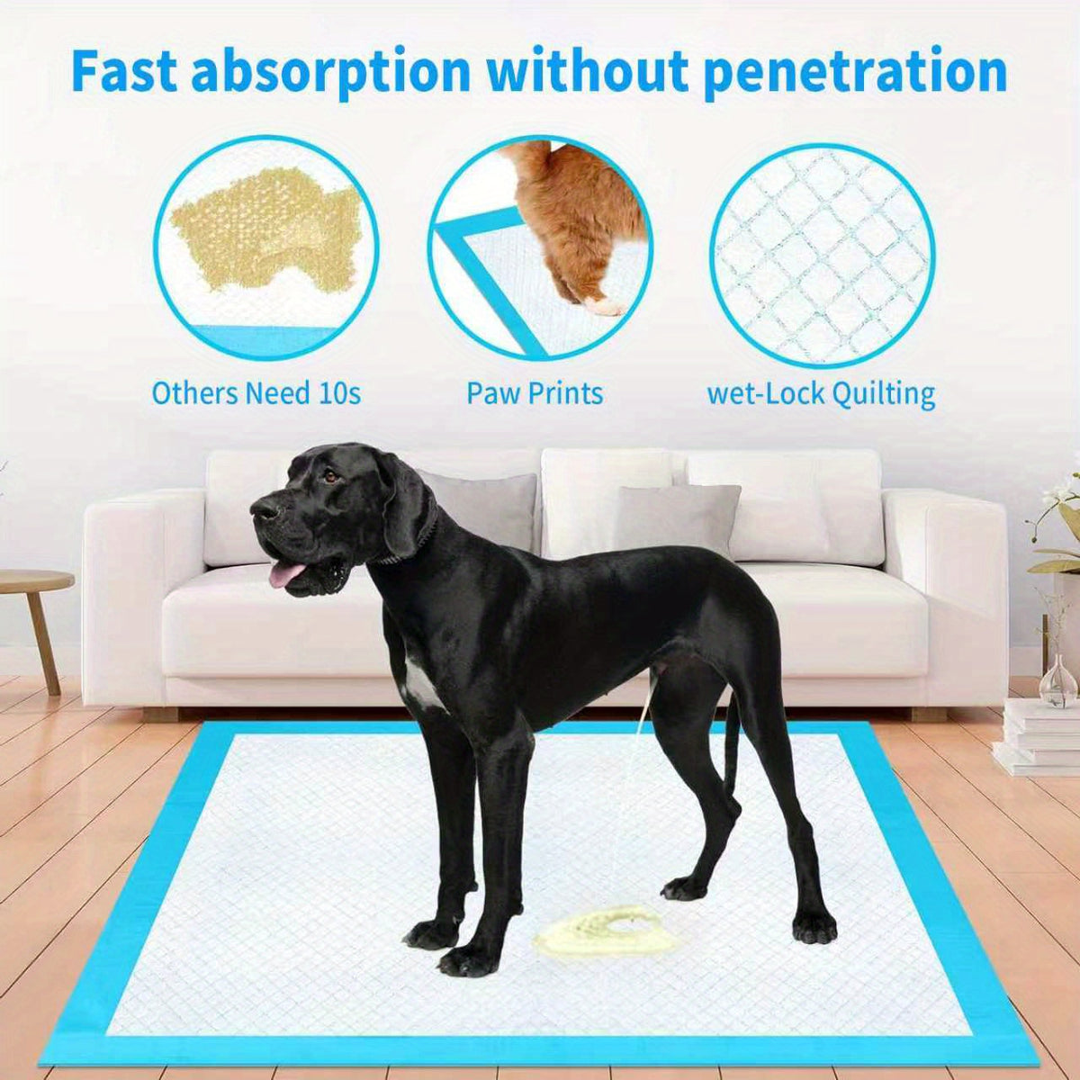 XL & XXL Dog Pee Pads for Medium and Large Dogs, Thickened Super Absorbent Potty Training Pads for Home and Camping, Buy 50 Get 50 Free