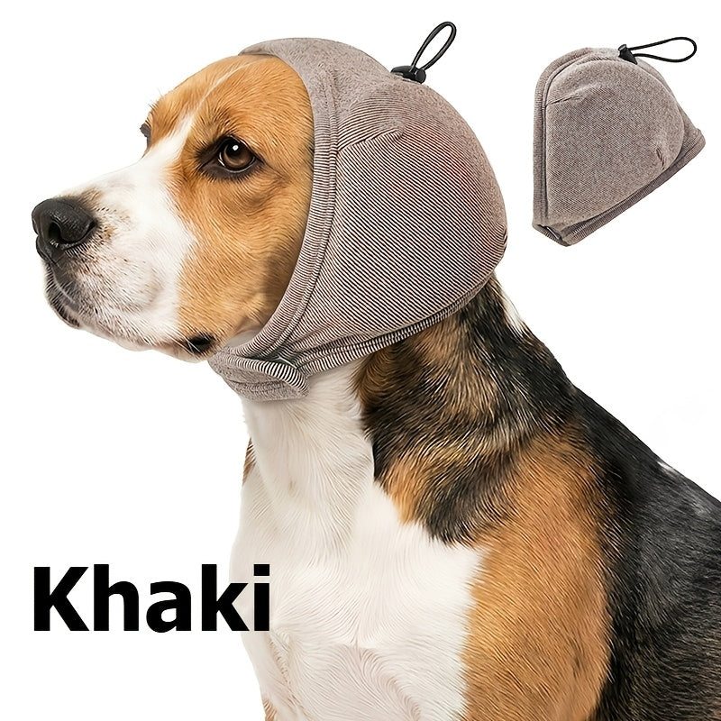 Dog Grooming Hood with Foam Pad, Adjustable Head Wrap for Supervised Bathing and Grooming Routines, Brown Dark Gray or Crimson in S M L