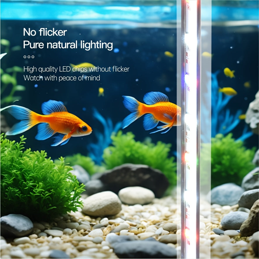 USB Aquarium LED Light Bar with Double-Row RGBW Illumination, Decorative Fish Tank Lighting in 14.96 and 18.90 Inch Options, No Battery