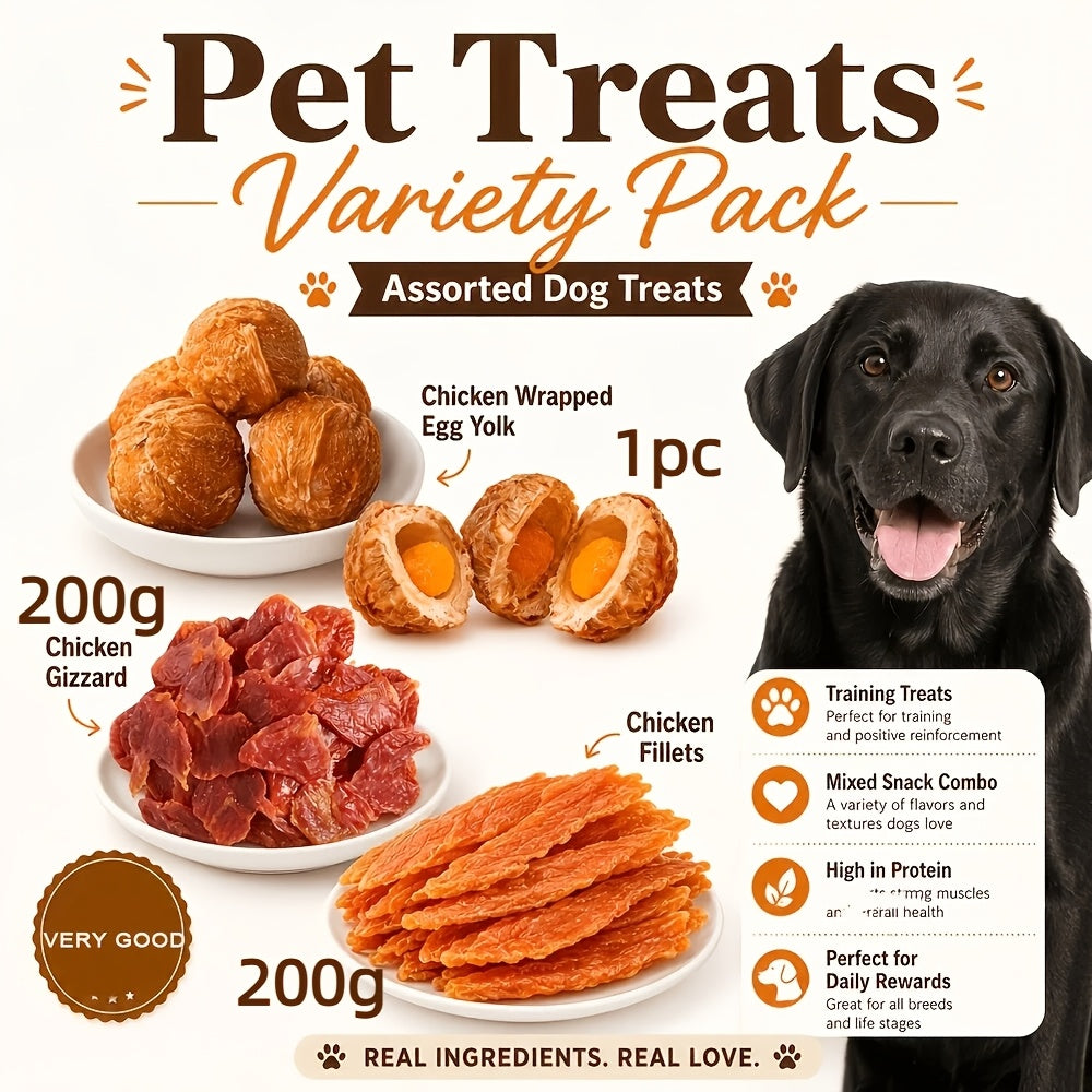 Dog Treats Duck Jerky and Freeze-Dried Chicken Combo, 100g Each Sharing Pack Option with Additional Snack Choices for Supervised Training Rewards