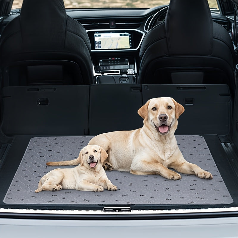 Bone Print Washable Pee Pads for Dogs, Reusable Absorbent Puppy Training and Whelping Mats with Non-Slip Backing for Crates, Couches and Playpens