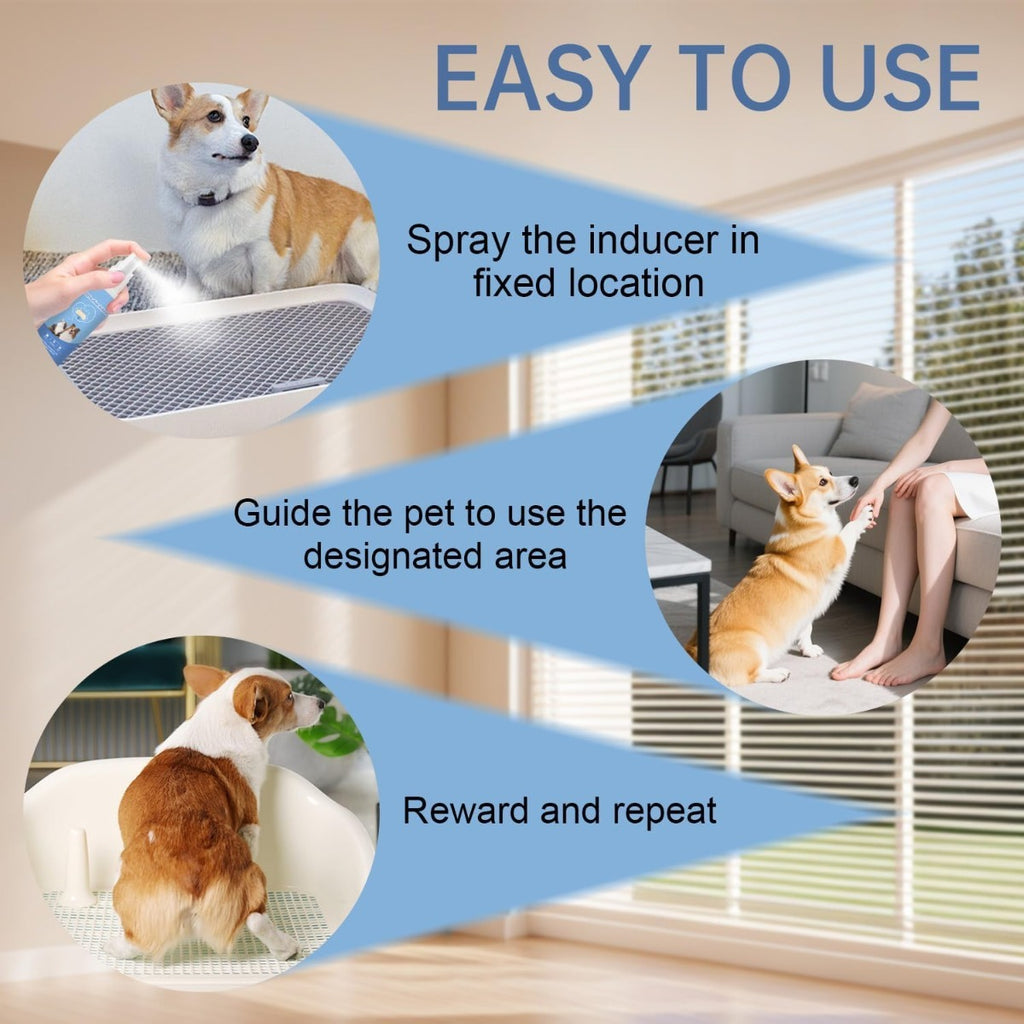 Puppy and Kitten Potty Training Spray, Indoor Pet House Training Aid in Spray Bottles for Consistent Toilet Routines, 2 or 4 Piece Pack Options