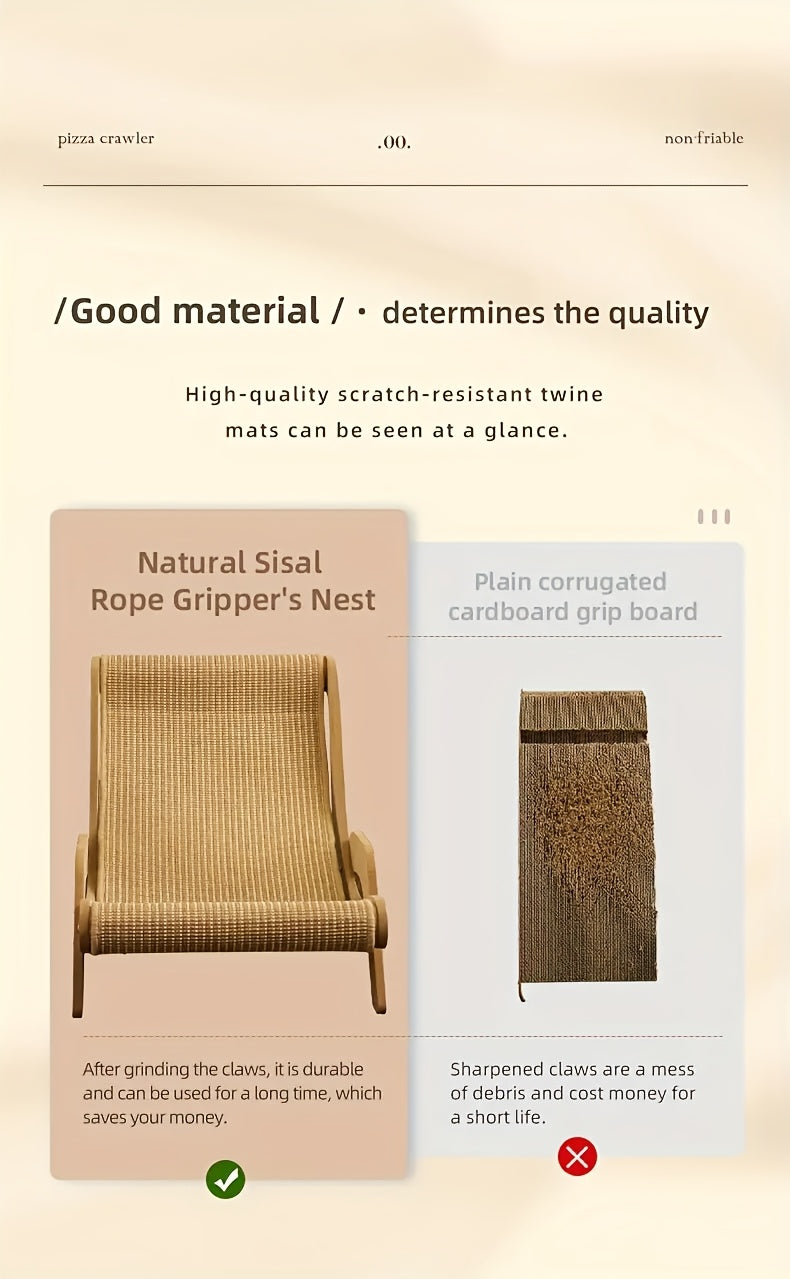 Cat Scratcher Sofa Lounger, Integrated Cat Scratching Board and Lounge Chair for Indoor Scratching, Stretching and Rest, Large or Small