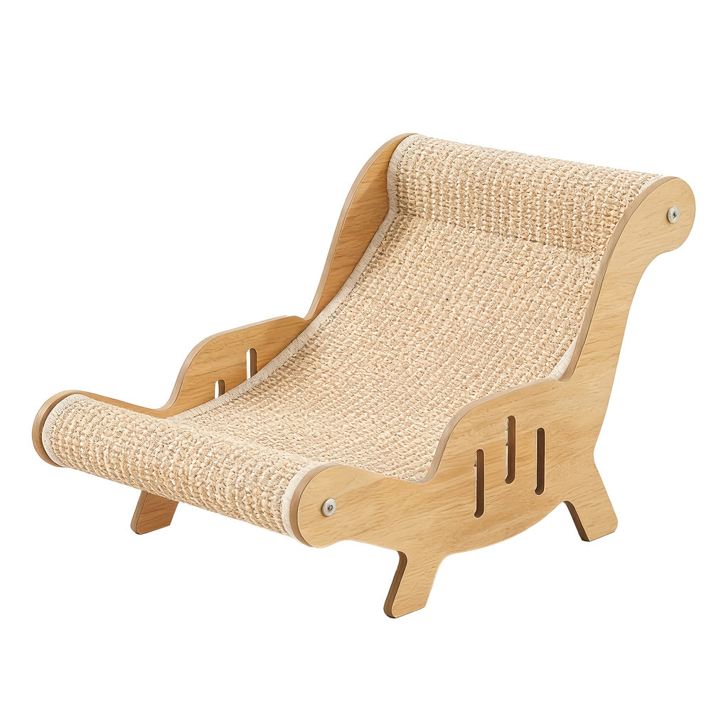 Cat Scratcher Lounge Chair with Natural Sisal, 2-in-1 Sofa Style Cat Bed for Indoor Scratching, Stretching, Napping and Everyday Play