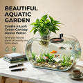 Aquarium Plant Holder Set with Floating Feeding Ring, 3-Piece Fish Tank Accessory Kit with 2 Top-Hanging Aquatic Plant Baskets and Hook Openings