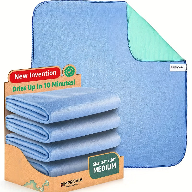 Washable Dog Pee Pad 17.72 x 23.62 Inches, Blue-Green Reusable Pet Training Mat for Puppy House Training, Dog Crates and Pet Beds