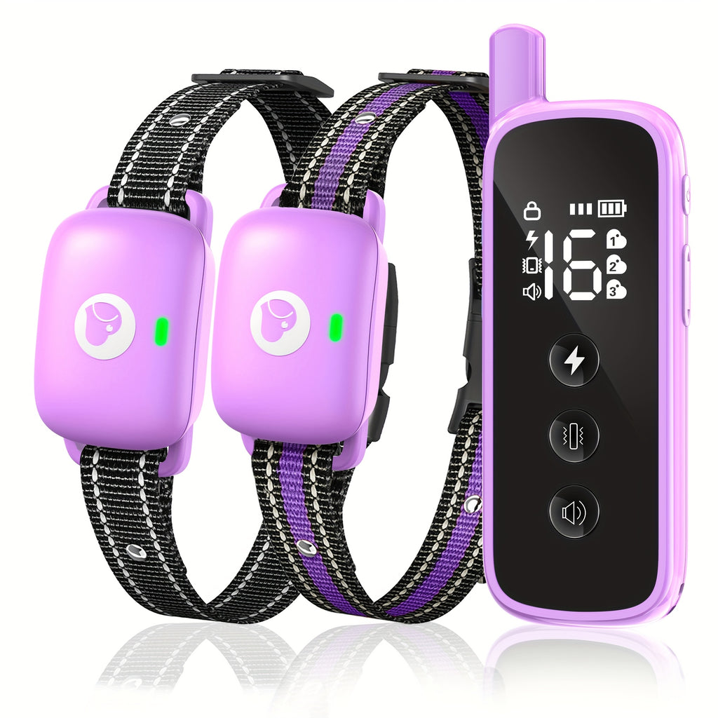 Dog Training Collar with Keypad Lock, 2600ft Listed Remote Range, Rechargeable Beep, Vibration and Static Modes, Orange or Purple Options for 1 to 3 Dogs
