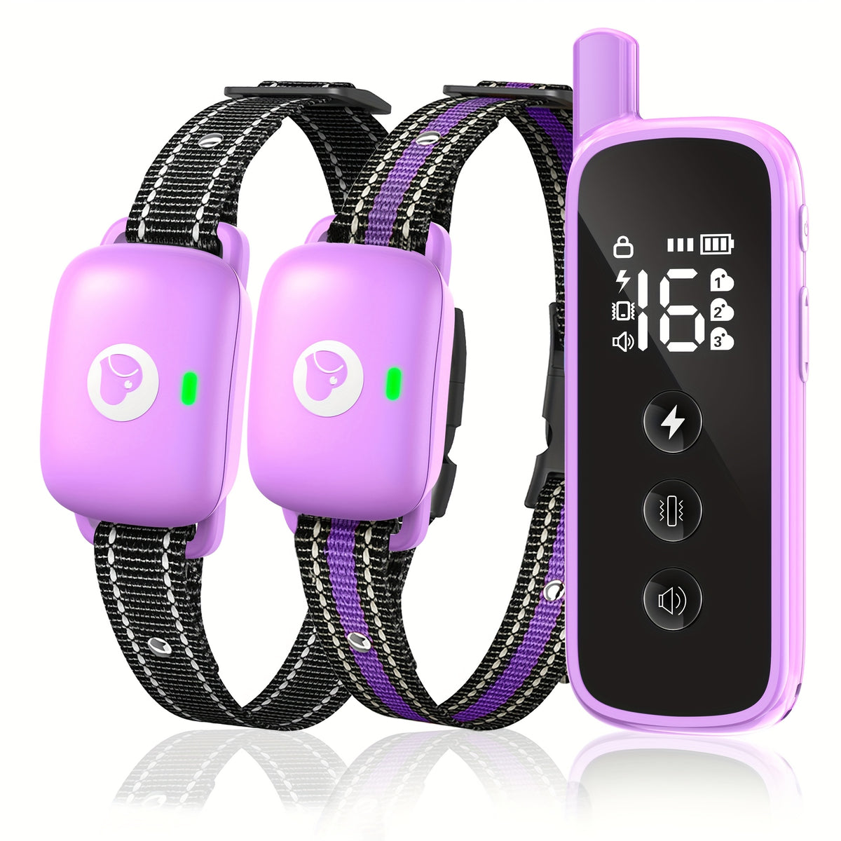 Dog Training Collar with Keypad Lock, 2600ft Listed Remote Range, Rechargeable Beep, Vibration and Static Modes, Orange or Purple Options for 1 to 3 Dogs