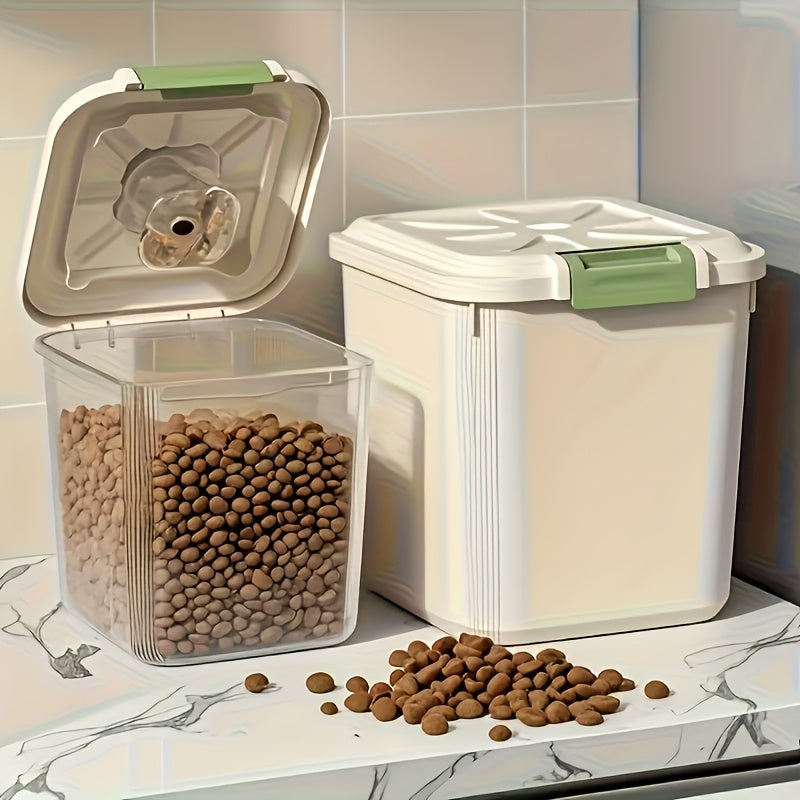 Dog Food Storage Container with Scoop and Locking Lid, 11 or 22 lb Stationary Bins and 55 lb Wheeled Option for Dry Cat Food and Pantry Organization