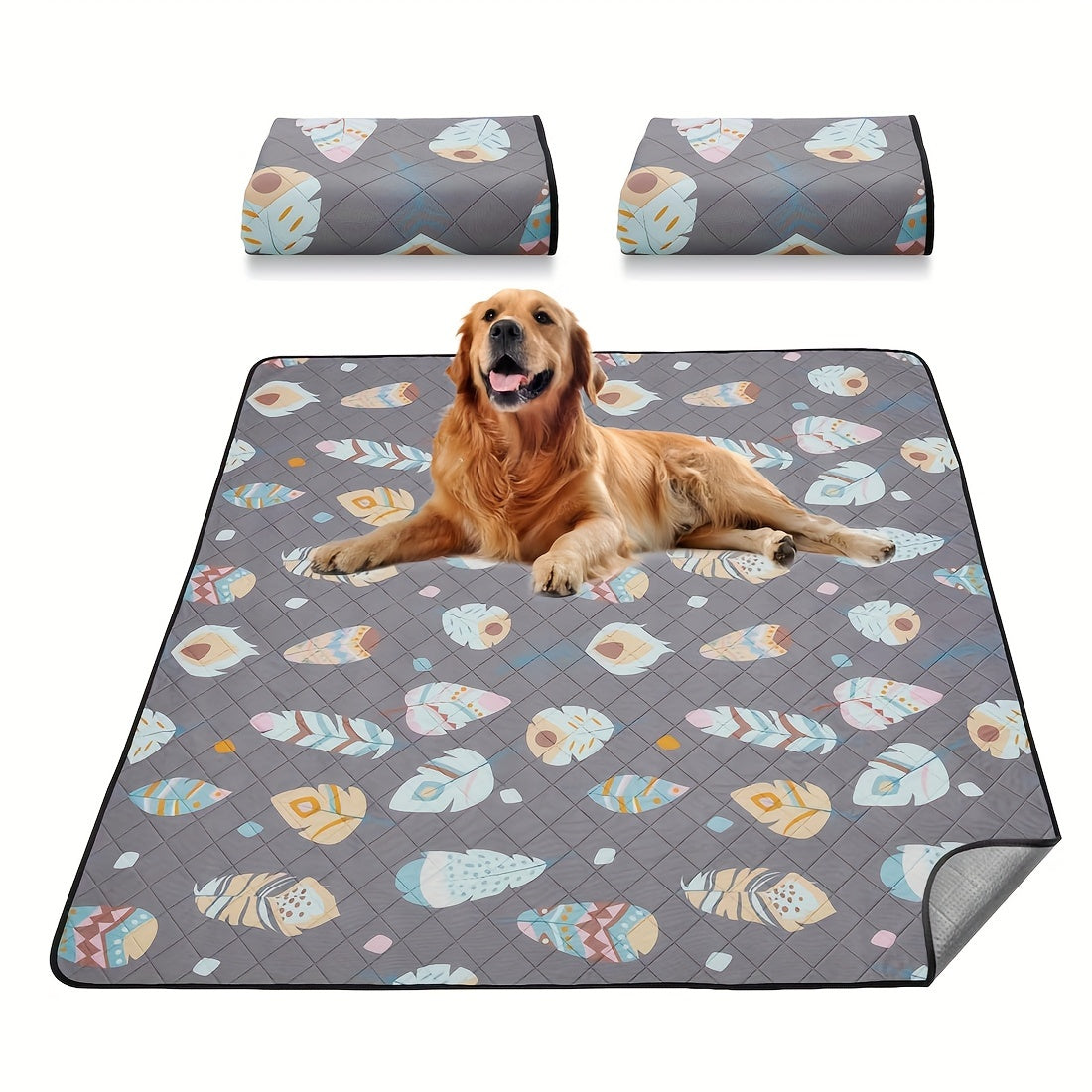 Washable Whelping Pads for Dogs, Gray Reusable Leak-Proof Puppy Pee Mats with Non-Slip Design for Playpens, Crates and Potty Training