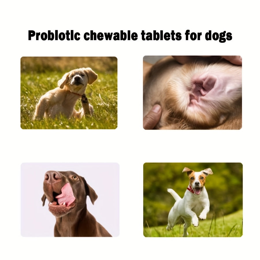 Beef Flavor Dog Probiotic Chews, 30 Soft Chews per Jar with Probiotics and Prebiotics for Canine Supplement Routines, 1 or 3 Pack