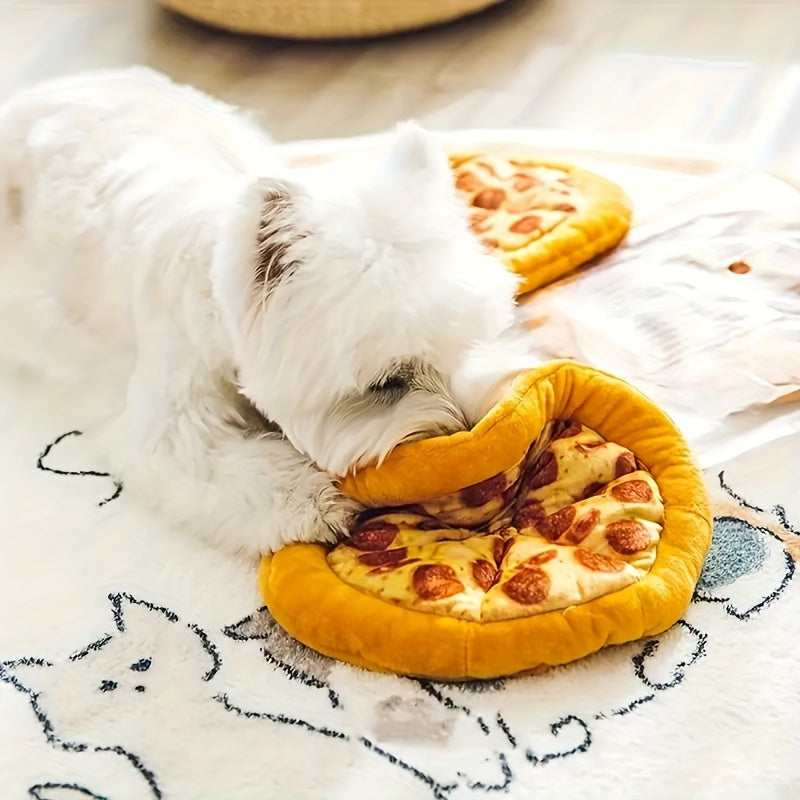 Food-Themed Squeaky Dog Toy in Soft Polyester Plush, Single Donut and Two-Pack Options for Supervised Gentle Play, Indoor Games and Dog Gifts