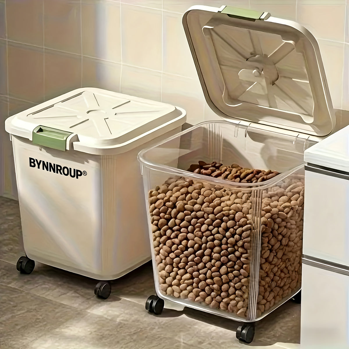 Airtight Dog Food Storage Bin with Locking Lid and Scoop, Multi-Size Dry Cat and Dog Food Container for Kitchen Pantry Organization