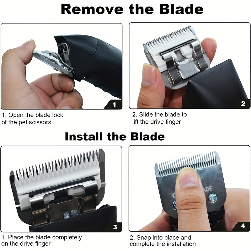 Ceramic Dog Clipper Replacement Blades, Detachable Grooming Blade Singles and Sets for Compatible Andis, Oster A5 and Wahl KM Series Clippers