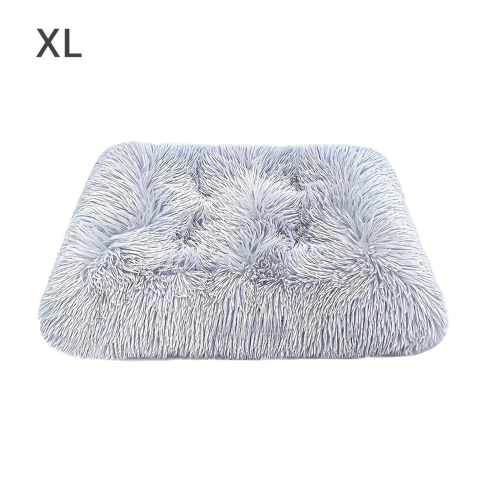 Plush Pet Bed Mat for Dogs and Cats, Light Grey Sleeping Pad in Small 11.8 x 17.7 or XL 23.6 x 35.4 Inch Sizes for Everyday Rest