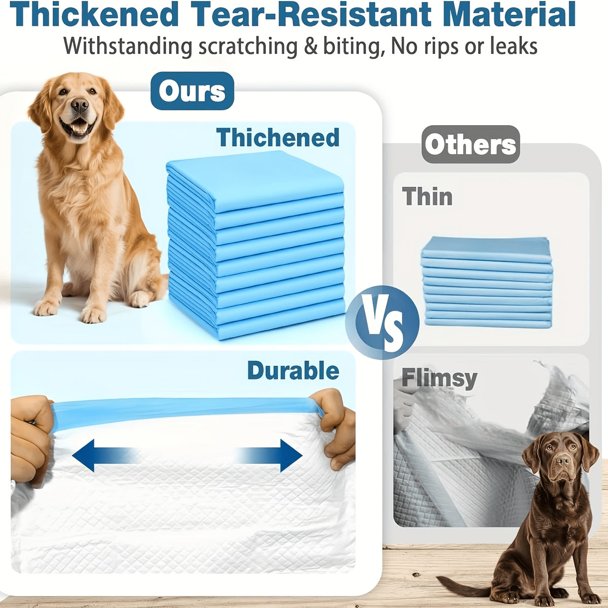 Dog Pee Pads 32 x 58 Inch, 50 Count Extra Large Disposable Pet Training Pads with 6-Layer Absorbent Core for Large Dogs and Multi-Dog Homes